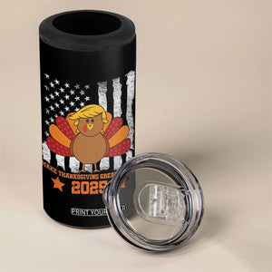 Funny Thanksgiving Trump 2025 4 in 1 Can Cooler Tumbler Make Thanksgivings Great Again Turkey American Flag TS10 Print Your Wear