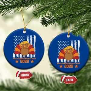 Funny Thanksgiving Trump 2025 Ceramic Ornament Make Thanksgivings Great Again Turkey American Flag TS10 1pc Blue Print Your Wear