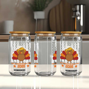 Funny Thanksgiving Trump 2025 Glass Can Make Thanksgivings Great Again Turkey American Flag TS10 Print Your Wear