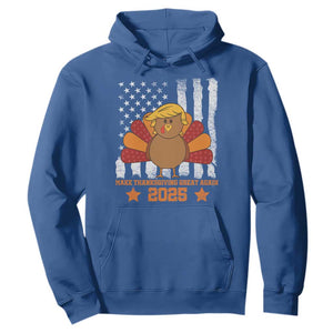 Funny Thanksgiving Trump 2025 Hoodie Make Thanksgivings Great Again Turkey American Flag TS10 Royal Blue Print Your Wear