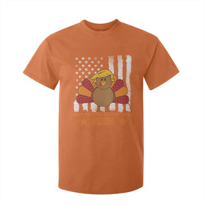 Funny Thanksgiving Trump 2025 T Shirt For Kid Make Thanksgivings Great Again Turkey American Flag TS10 Orange Print Your Wear