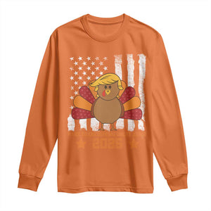Funny Thanksgiving Trump 2025 Long Sleeve Shirt Make Thanksgivings Great Again Turkey American Flag TS10 Orange Print Your Wear