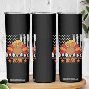Funny Thanksgiving Trump 2025 Skinny Tumbler Make Thanksgivings Great Again Turkey American Flag TS10 Print Your Wear