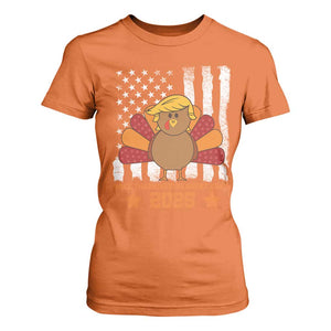 Funny Thanksgiving Trump 2025 T Shirt For Women Make Thanksgivings Great Again Turkey American Flag TS10 Orange Print Your Wear