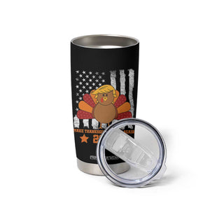 Funny Thanksgiving Trump 2025 Tumbler Cup Make Thanksgivings Great Again Turkey American Flag TS10 Print Your Wear