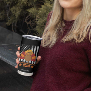 Funny Thanksgiving Trump 2025 Tumbler Cup Make Thanksgivings Great Again Turkey American Flag TS10 Print Your Wear