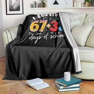 I Survived 67 33 Days Of School Throw Blanket Funny Six Seven Meme Boys Kids 100th Day TS10 Print Your Wear