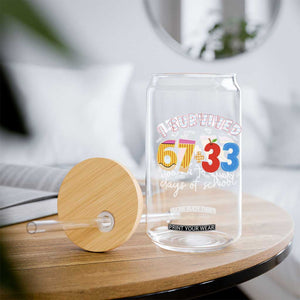 I Survived 67 33 Days Of School Glass Can Funny Six Seven Meme Boys Kids 100th Day TS10 Print Your Wear