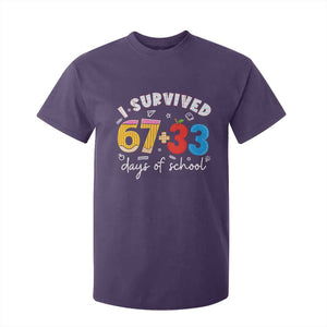 I Survived 67 33 Days Of School T Shirt For Kid Funny Six Seven Meme Boys Kids 100th Day TS10 Purple Print Your Wear