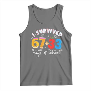 I Survived 67 33 Days Of School Tank Top Funny Six Seven Meme Boys Kids 100th Day TS10 Black Heather Print Your Wear