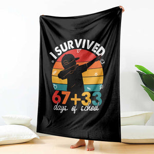 I Survived 67 33 Days Of School Throw Blanket Funny Six Seven Meme Math Teacher Kids 100th Day TS10 Print Your Wear