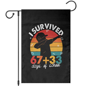 I Survived 67 33 Days Of School Garden Flag Funny Six Seven Meme Math Teacher Kids 100th Day TS10 Black Print Your Wear