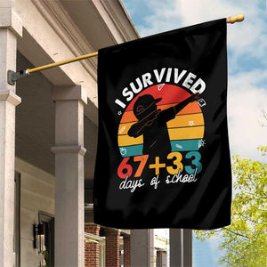 I Survived 67 33 Days Of School Garden Flag Funny Six Seven Meme Math Teacher Kids 100th Day TS10 Print Your Wear