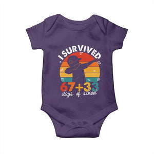 I Survived 67 33 Days Of School Baby Onesie Funny Six Seven Meme Math Teacher Kids 100th Day TS10 Purple Print Your Wear
