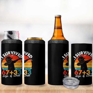 I Survived 67 33 Days Of School 4 in 1 Can Cooler Tumbler Funny Six Seven Meme Math Teacher Kids 100th Day TS10 Print Your Wear