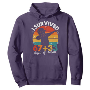 I Survived 67 33 Days Of School Hoodie Funny Six Seven Meme Math Teacher Kids 100th Day TS10 Purple Print Your Wear