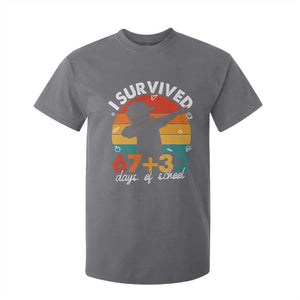 I Survived 67 33 Days Of School T Shirt For Kid Funny Six Seven Meme Math Teacher Kids 100th Day TS10 Charcoal Print Your Wear
