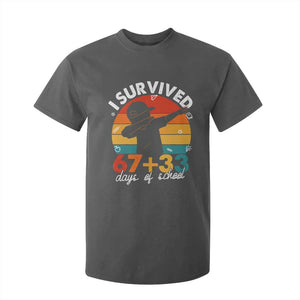 I Survived 67 33 Days Of School T Shirt For Kid Funny Six Seven Meme Math Teacher Kids 100th Day TS10 Dark Heather Print Your Wear