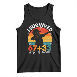 I Survived 67 33 Days Of School Tank Top Funny Six Seven Meme Math Teacher Kids 100th Day TS10 Black Print Your Wear