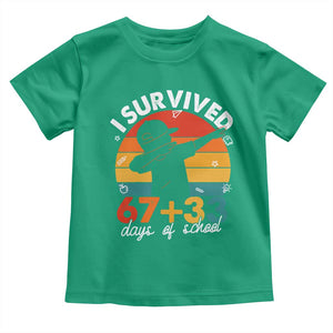 I Survived 67 33 Days Of School Toddler T Shirt Funny Six Seven Meme Math Teacher Kids 100th Day TS10 Irish Green Print Your Wear