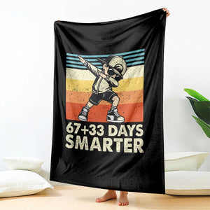 100 Days Smarter Throw Blanket Funny 67 33 Six Seven Math Teacher Kids 100th Day TS10 Print Your Wear