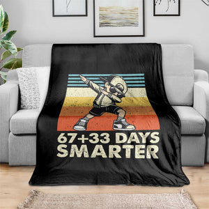 100 Days Smarter Throw Blanket Funny 67 33 Six Seven Math Teacher Kids 100th Day TS10 Print Your Wear