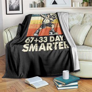 100 Days Smarter Throw Blanket Funny 67 33 Six Seven Math Teacher Kids 100th Day TS10 Print Your Wear