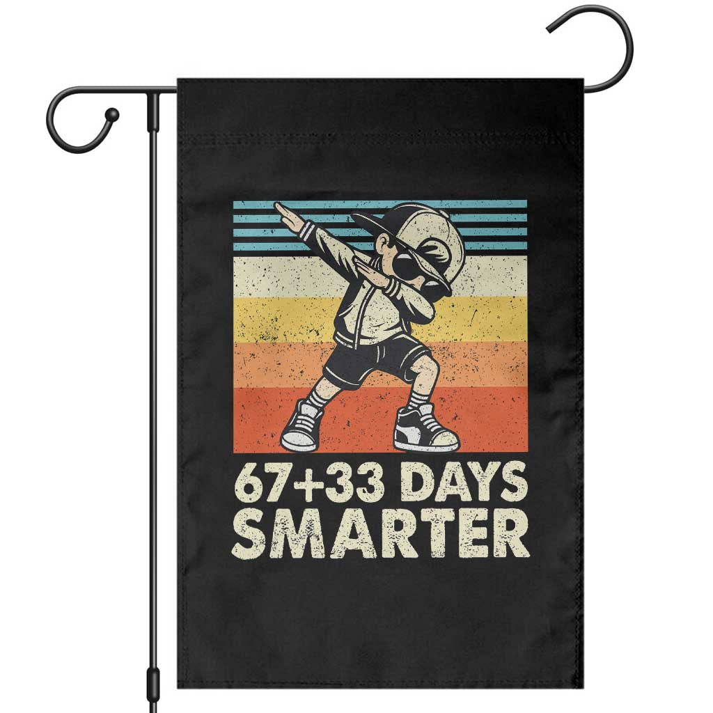 100 Days Smarter Garden Flag Funny 67 33 Six Seven Math Teacher Kids 100th Day TS10 Black Print Your Wear
