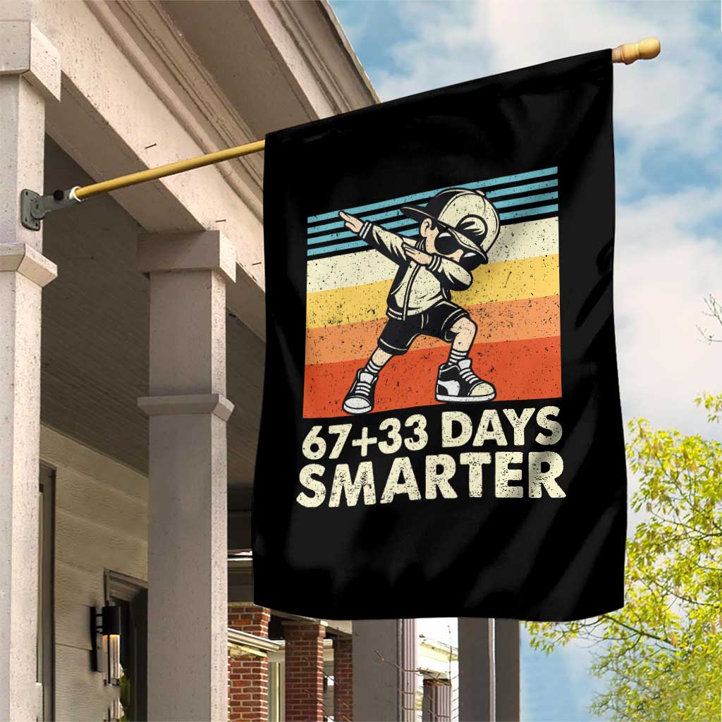 100 Days Smarter Garden Flag Funny 67 33 Six Seven Math Teacher Kids 100th Day TS10 Print Your Wear