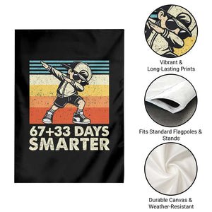100 Days Smarter Garden Flag Funny 67 33 Six Seven Math Teacher Kids 100th Day TS10 Print Your Wear