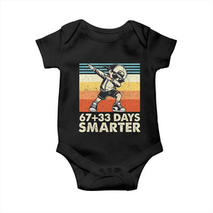 100 Days Smarter Baby Onesie Funny 67 33 Six Seven Math Teacher Kids 100th Day TS10 Black Print Your Wear