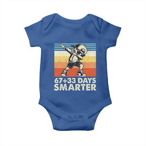 100 Days Smarter Baby Onesie Funny 67 33 Six Seven Math Teacher Kids 100th Day TS10 Royal Blue Print Your Wear