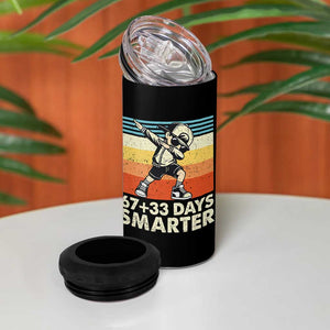 100 Days Smarter 4 in 1 Can Cooler Tumbler Funny 67 33 Six Seven Math Teacher Kids 100th Day TS10 Print Your Wear