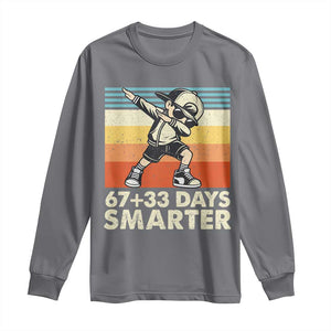 100 Days Smarter Long Sleeve Shirt Funny 67 33 Six Seven Math Teacher Kids 100th Day TS10 Charcoal Print Your Wear