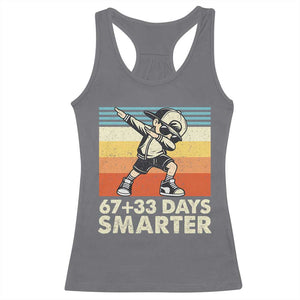 100 Days Smarter Racerback Tank Top Funny 67 33 Six Seven Math Teacher Kids 100th Day TS10 Charcoal Print Your Wear
