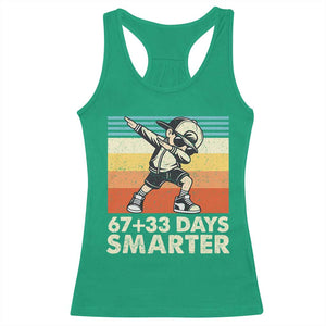 100 Days Smarter Racerback Tank Top Funny 67 33 Six Seven Math Teacher Kids 100th Day TS10 Irish Green Print Your Wear