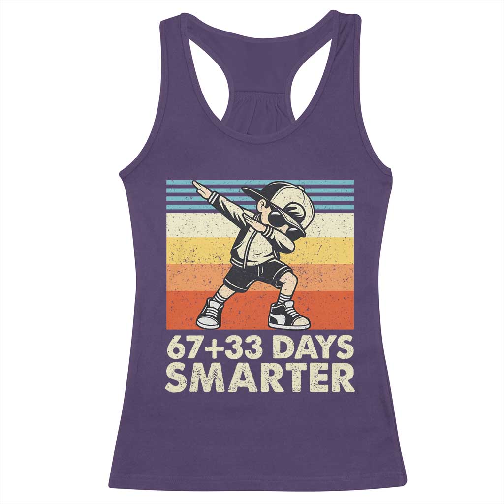 100 Days Smarter Racerback Tank Top Funny 67 33 Six Seven Math Teacher Kids 100th Day TS10 Purple Print Your Wear