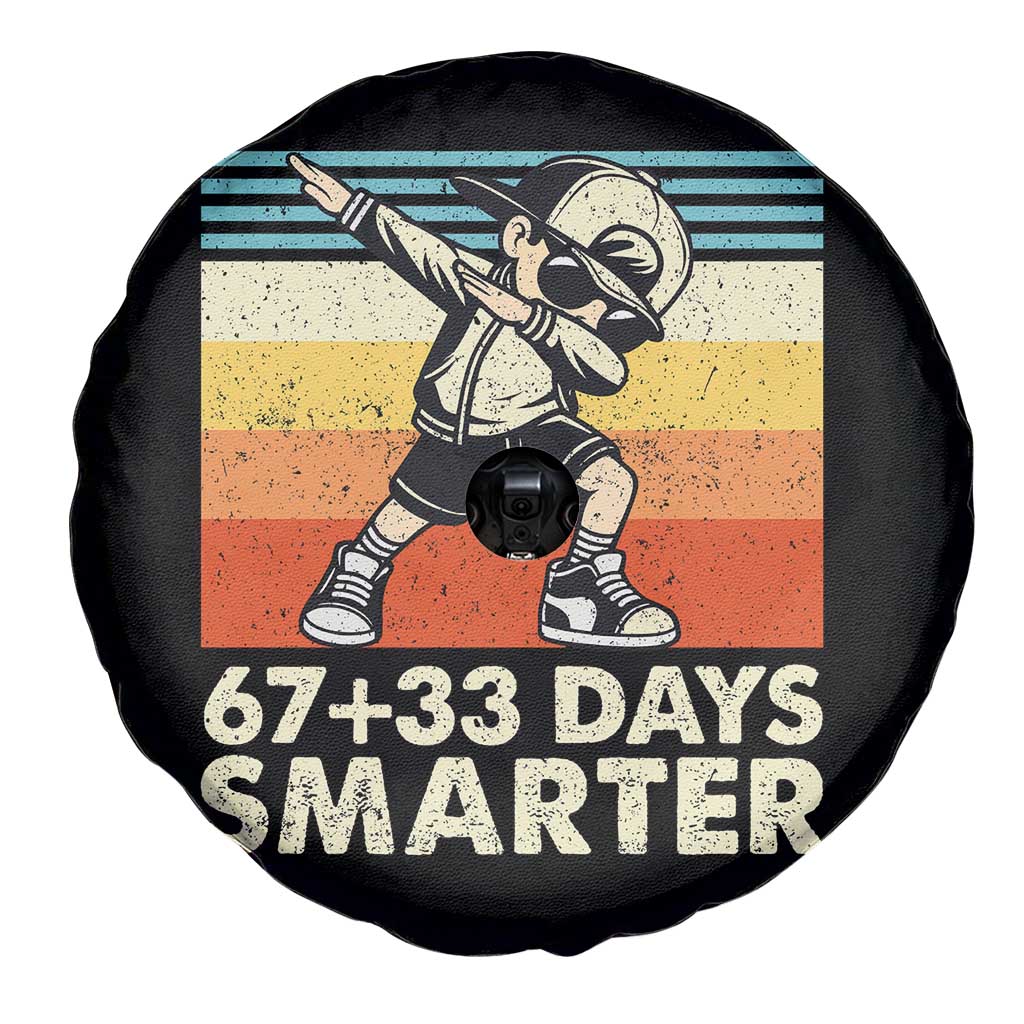 100 Days Smarter Spare Tire Cover Funny 67 33 Six Seven Math Teacher Kids 100th Day TS10 Print Your Wear
