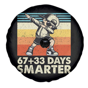 100 Days Smarter Spare Tire Cover Funny 67 33 Six Seven Math Teacher Kids 100th Day TS10 Print Your Wear