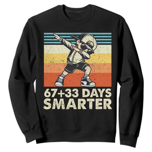 100 Days Smarter Sweatshirt Funny 67 33 Six Seven Math Teacher Kids 100th Day TS10 Black Print Your Wear