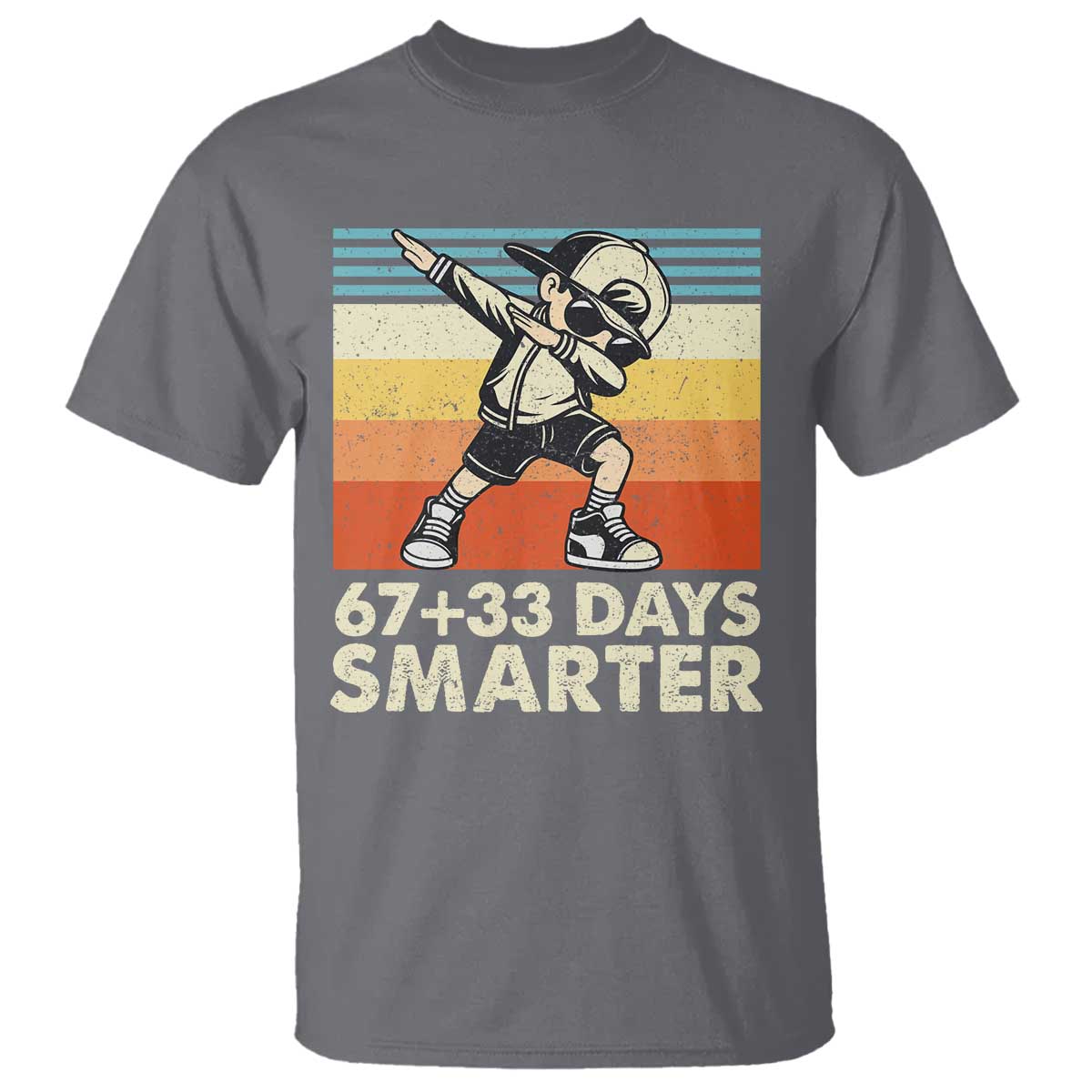 100 Days Smarter T Shirt Funny 67 33 Six Seven Math Teacher Kids 100th Day TS10 Charcoal Print Your Wear