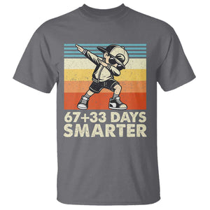 100 Days Smarter T Shirt Funny 67 33 Six Seven Math Teacher Kids 100th Day TS10 Charcoal Print Your Wear