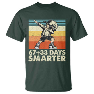 100 Days Smarter T Shirt Funny 67 33 Six Seven Math Teacher Kids 100th Day TS10 Dark Forest Green Print Your Wear