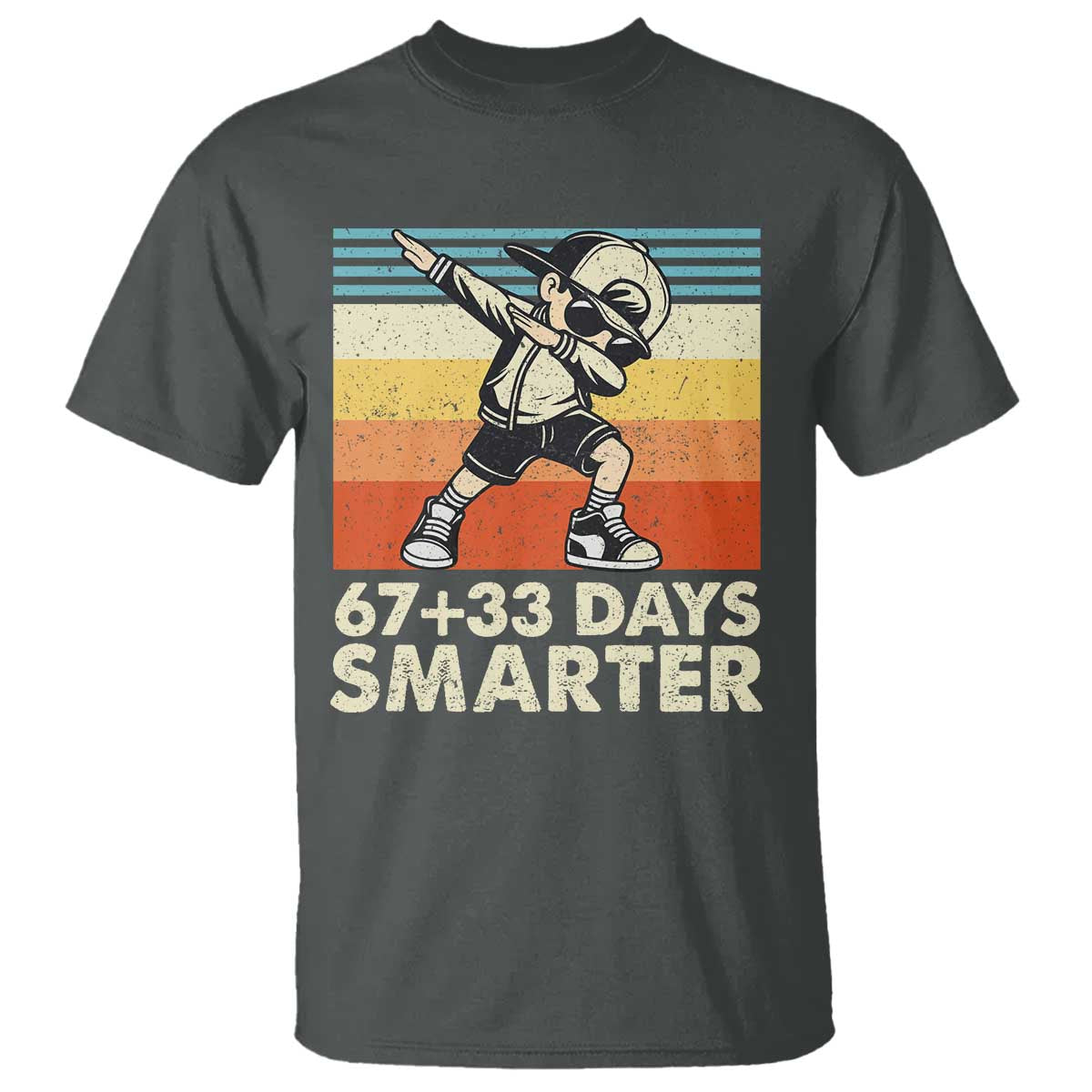 100 Days Smarter T Shirt Funny 67 33 Six Seven Math Teacher Kids 100th Day TS10 Dark Heather Print Your Wear