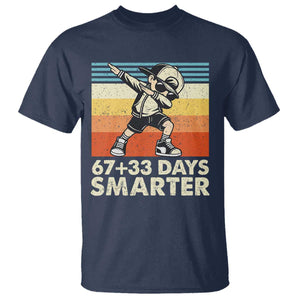 100 Days Smarter T Shirt Funny 67 33 Six Seven Math Teacher Kids 100th Day TS10 Navy Print Your Wear