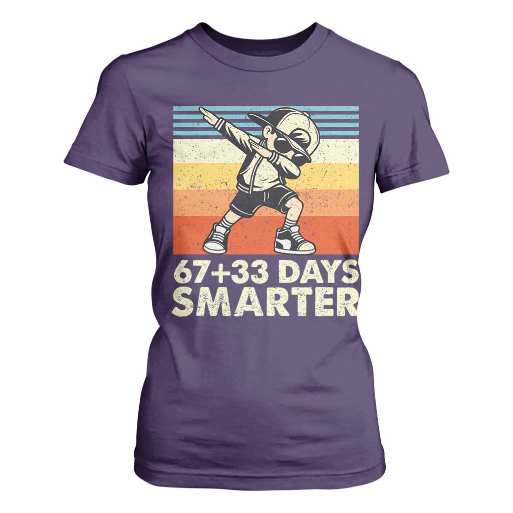 100 Days Smarter T Shirt For Women Funny 67 33 Six Seven Math Teacher Kids 100th Day TS10 Purple Print Your Wear