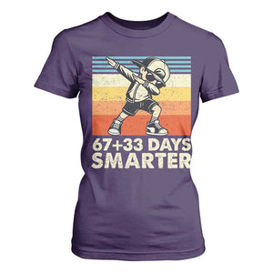 100 Days Smarter T Shirt For Women Funny 67 33 Six Seven Math Teacher Kids 100th Day TS10 Purple Print Your Wear