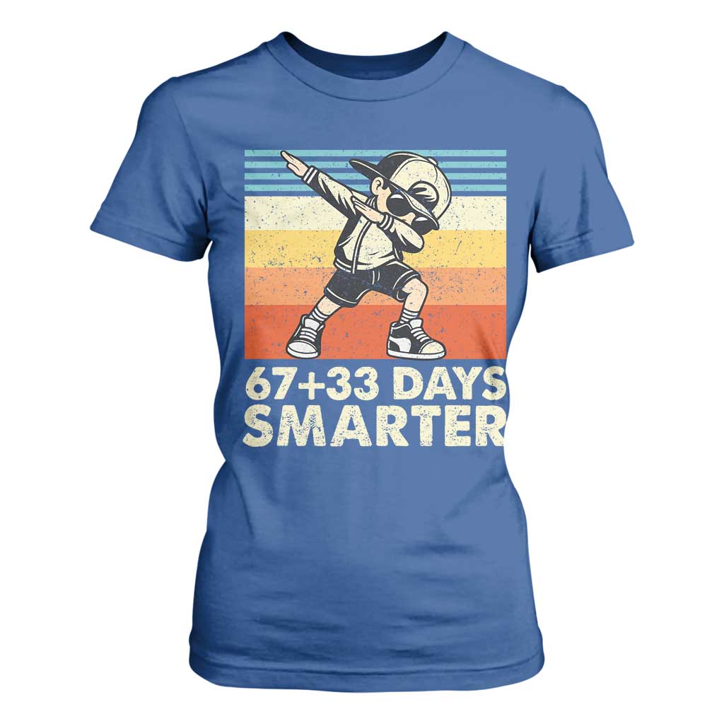 100 Days Smarter T Shirt For Women Funny 67 33 Six Seven Math Teacher Kids 100th Day TS10 Royal Blue Print Your Wear