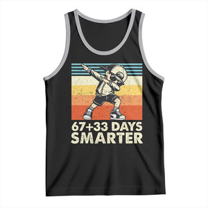 100 Days Smarter Tank Top Funny 67 33 Six Seven Math Teacher Kids 100th Day TS10 Black Athletic Heather Print Your Wear
