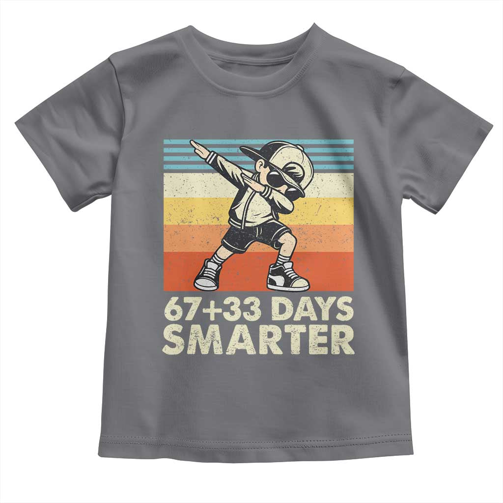 100 Days Smarter Toddler T Shirt Funny 67 33 Six Seven Math Teacher Kids 100th Day TS10 Charcoal Print Your Wear